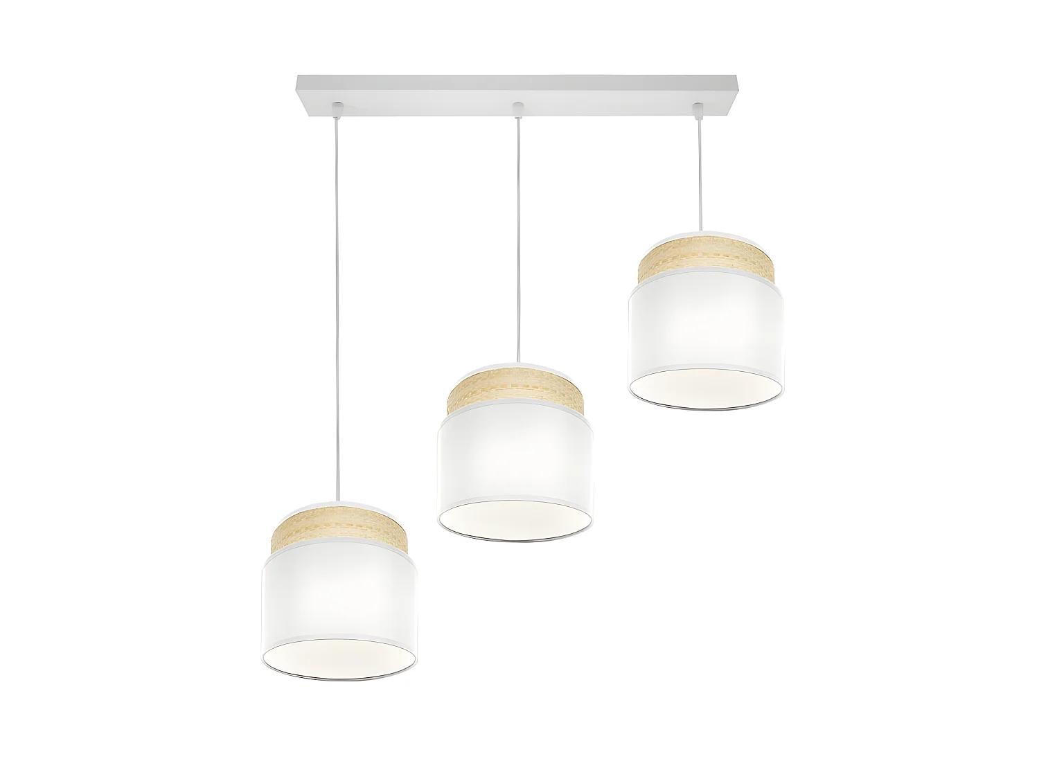 Lampada lineare bianco / mmodel naturale Kandy 3 luci dimmerabili FABRILAMP