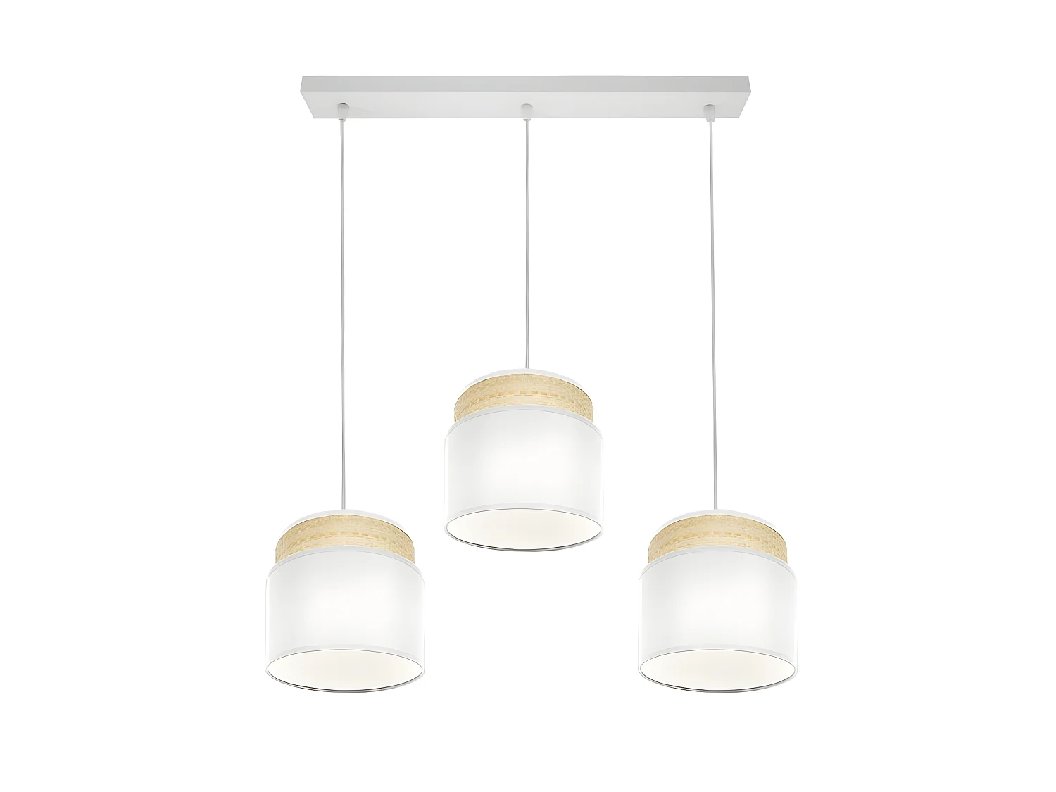Lampada lineare bianco / mmodel naturale Kandy 3 luci dimmerabili FABRILAMP