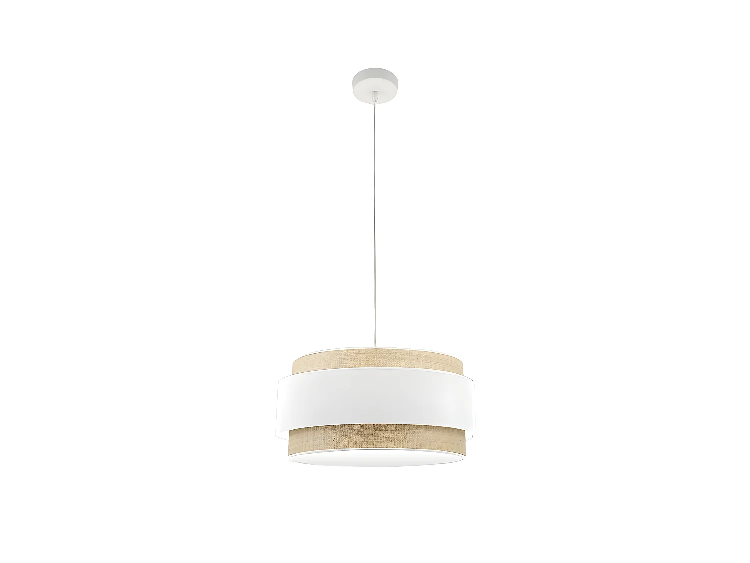 Blanc / Naturel pendentif modèle Kandy 2xE27 réglable FABRILAMP