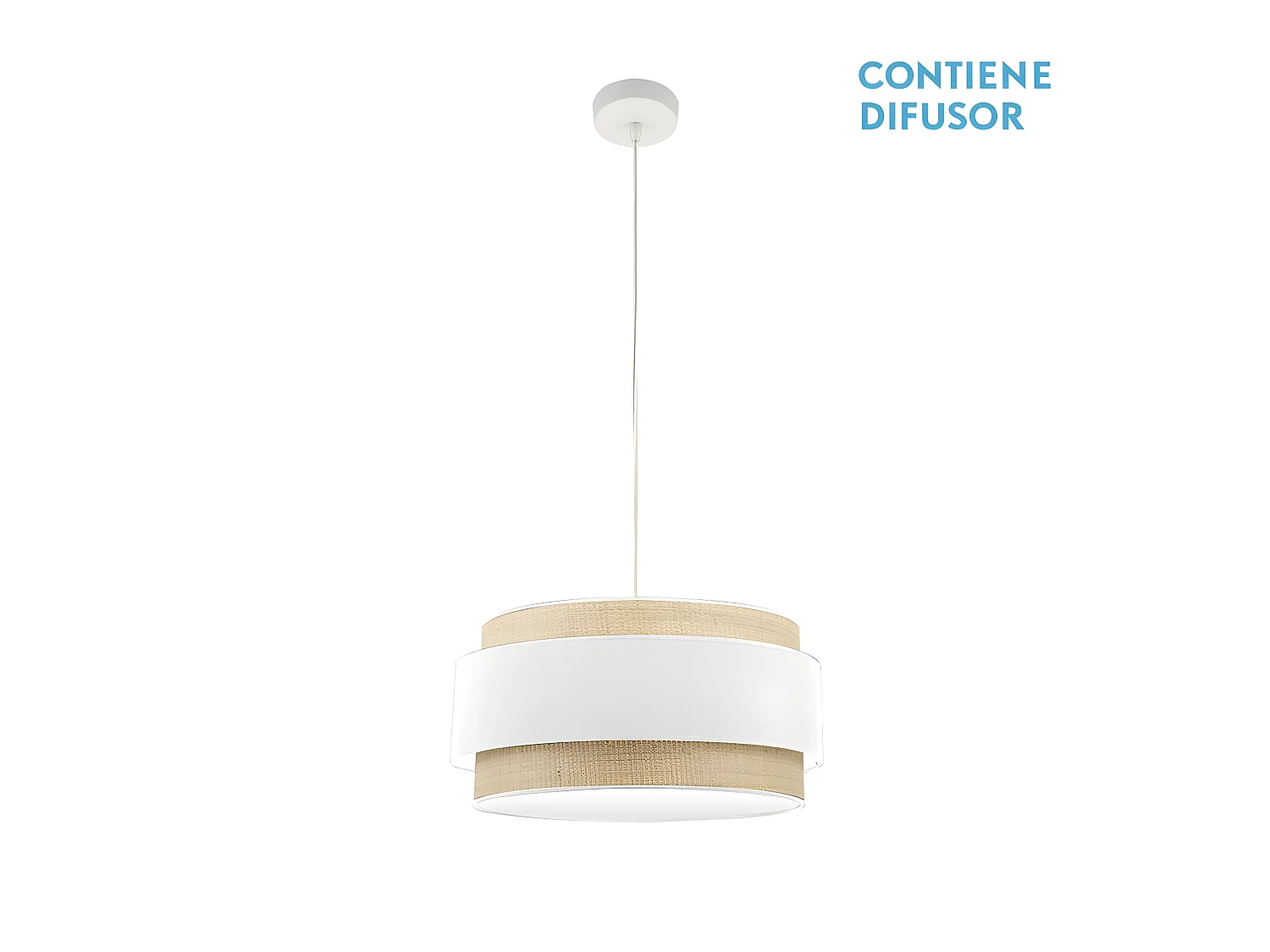 Blanc / Naturel pendentif modèle Kandy 2xE27 réglable FABRILAMP