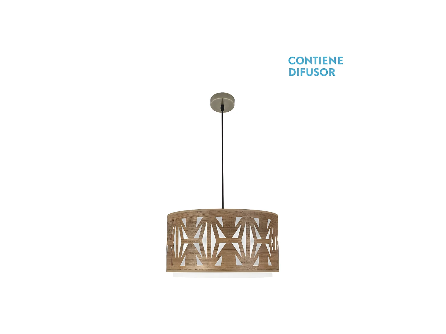 Katerina pendentif couleur Cuir / bois Modèle réglable foncé FABRILAMP