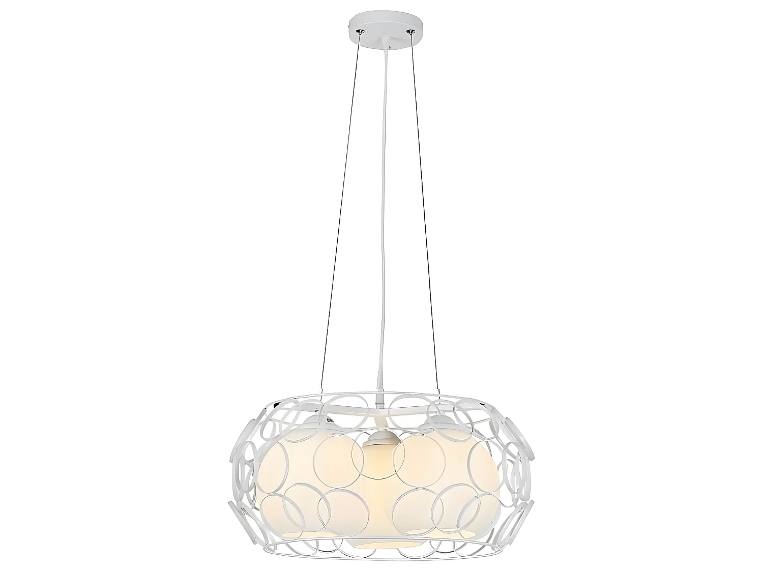 Plafonnier Vintage Modèle Peregrino 3 lumières blanc FABRILAMP