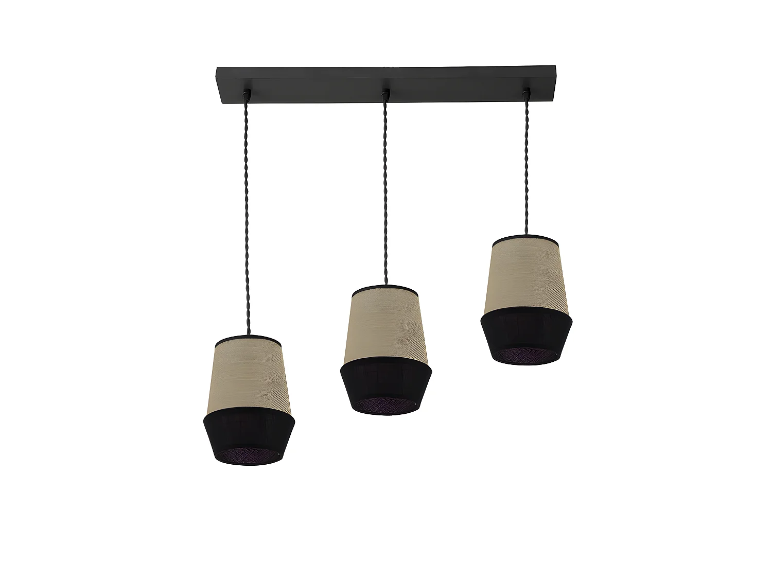 Lampe linéaire 3 lumières Bell Sack / noir Réglable FABRILAMP