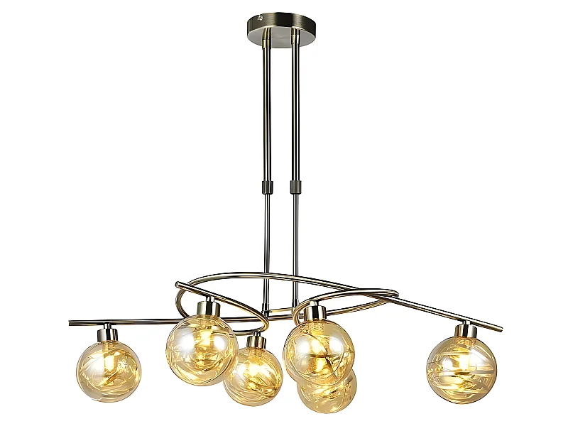 Lampe modèle VARANASI cuir 6 lumières FABRILAMP