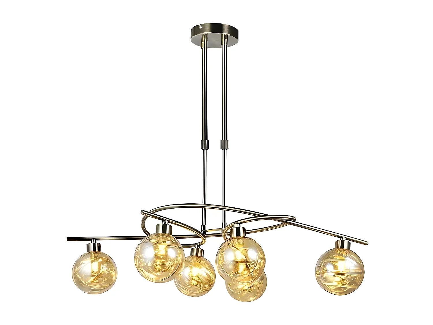 Lampe modèle VARANASI cuir 6 lumières FABRILAMP