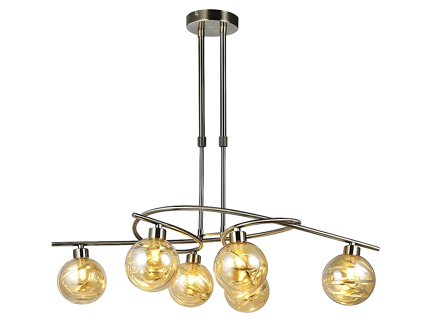 Lampe modèle VARANASI cuir 6 lumières FABRILAMP