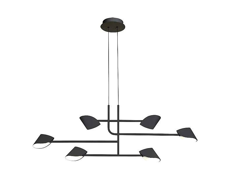 Lampe led linéaire 6 L finition CAPPUCCINA noir MANTRA