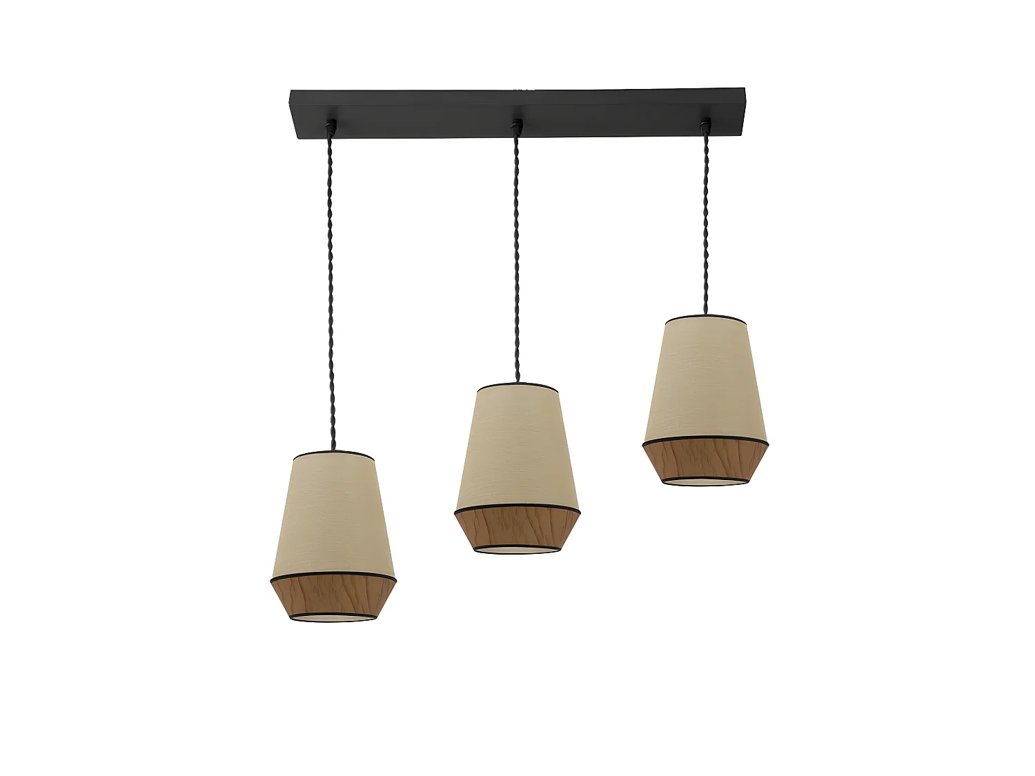 Lampe linéaire Sac / marron modèle Bell 3xE27 réglable FABRILAMP