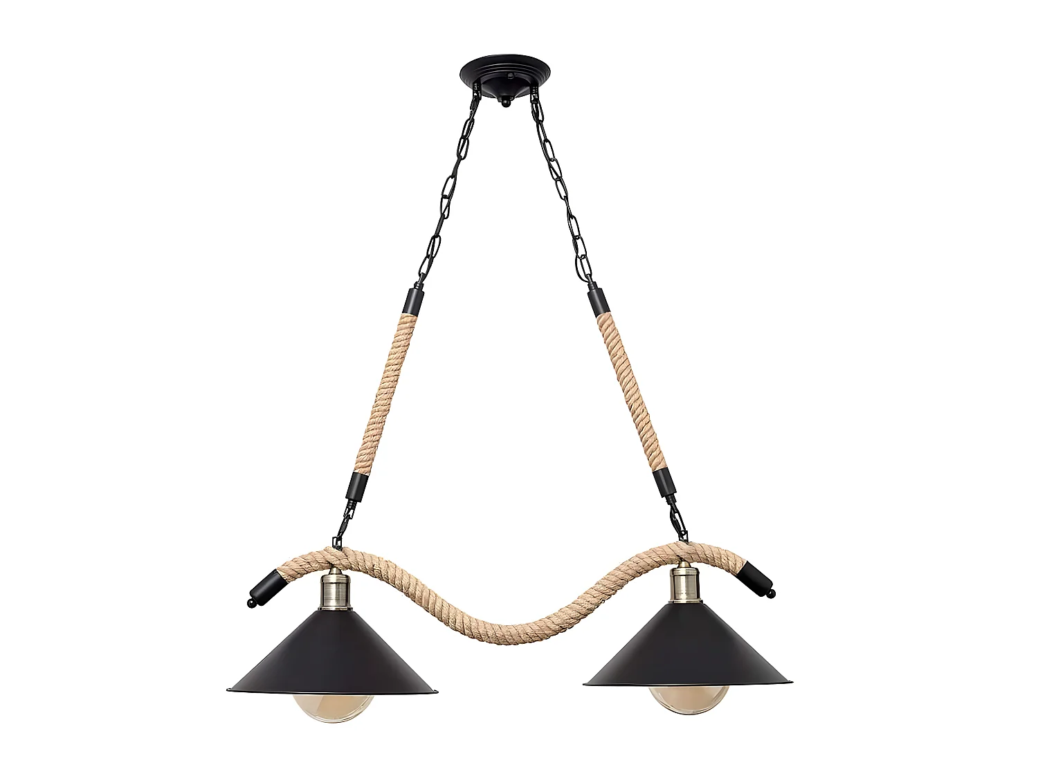 Lampe de 2 lumières modèle CABO noir FABRILAMP