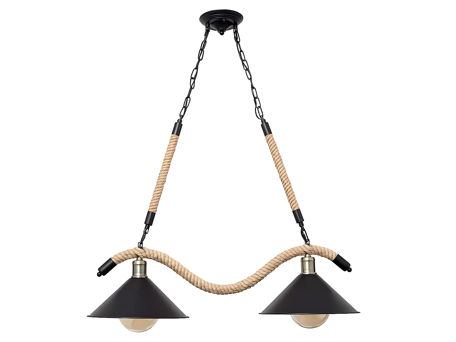 Lampe de 2 lumières modèle CABO noir FABRILAMP