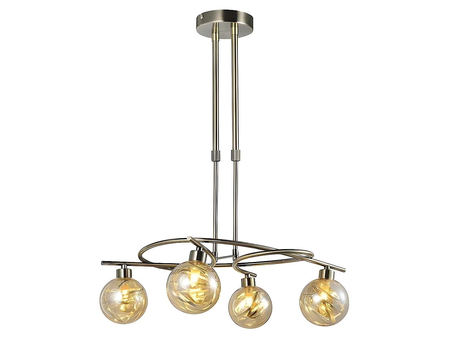 Lampe de 4 feux modèle VARANASI cuir FABRILAMP