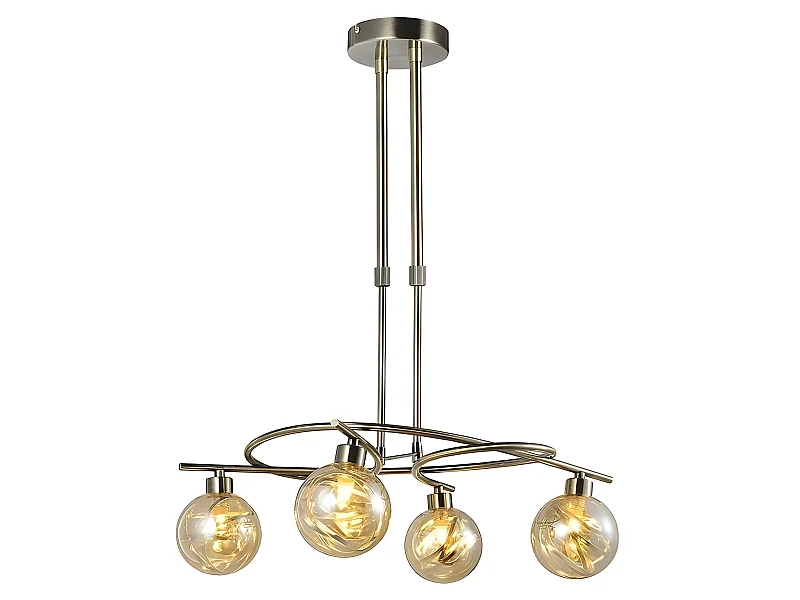 Lampe de 4 feux modèle VARANASI cuir FABRILAMP