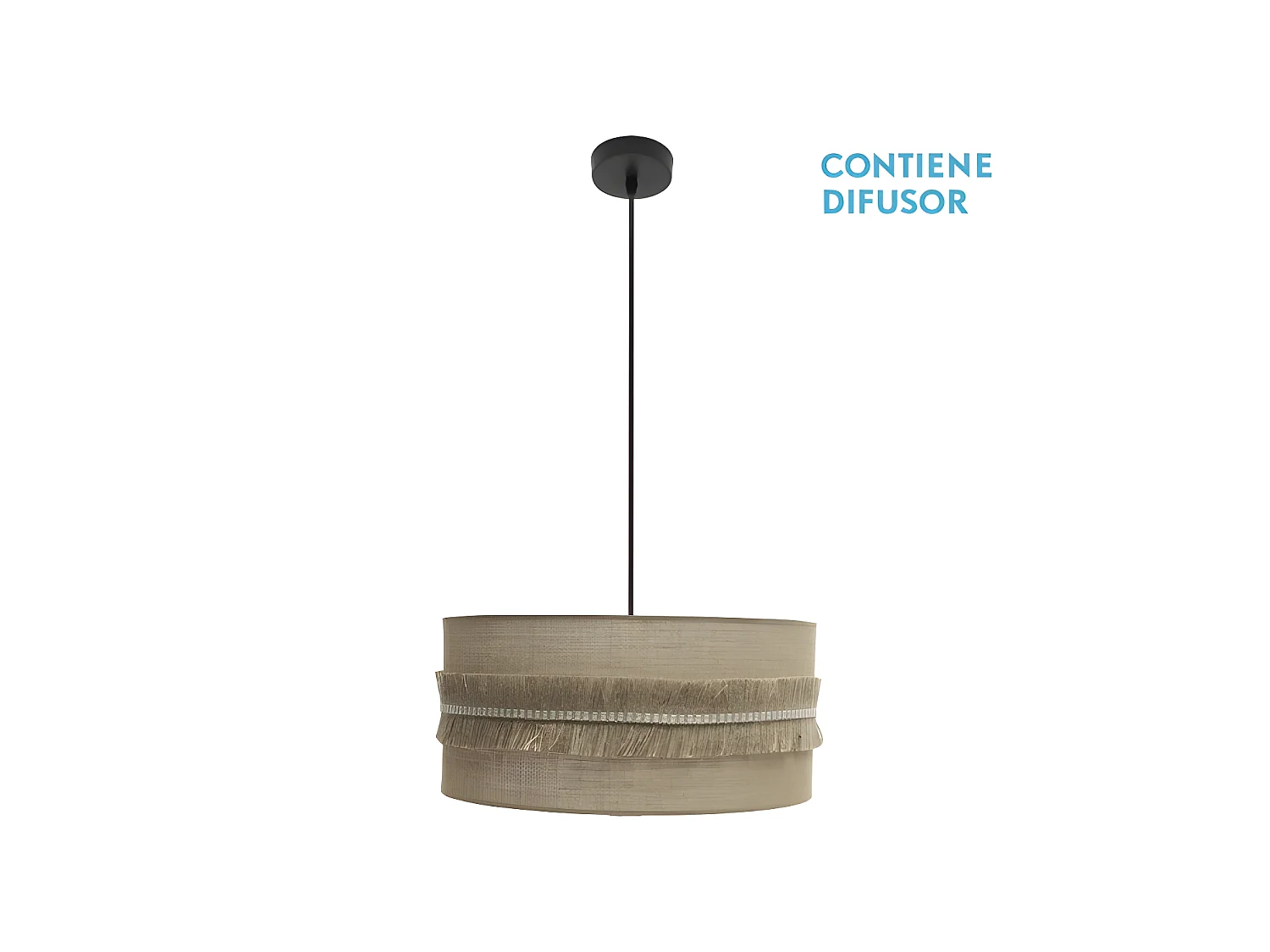 Suspension ronde modèle KALA de finition beige FABRILAMP