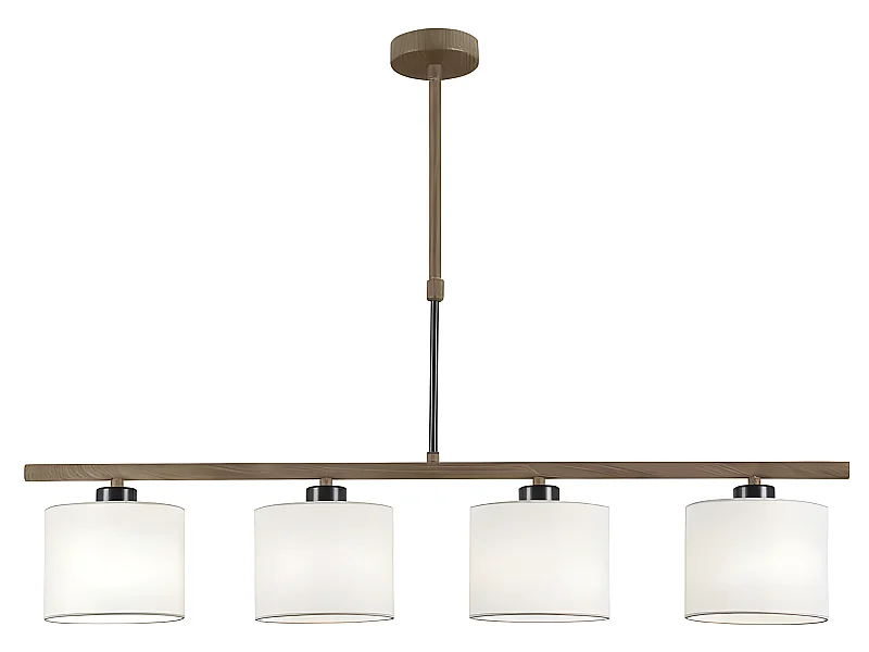 Lampara Lineal Para Comedor Berta De 4 Luces Con Pantalla