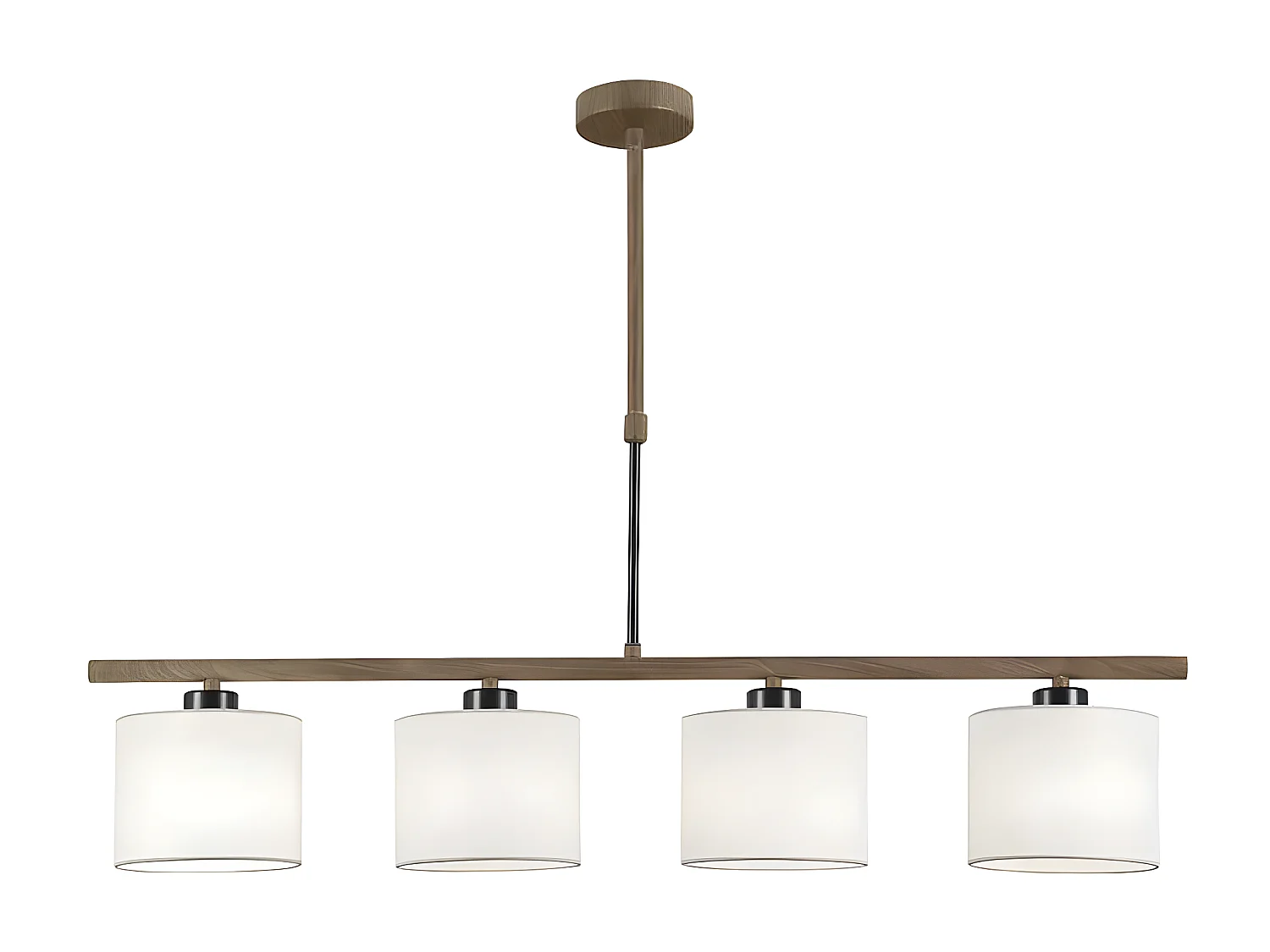 Lampara Lineal Para Comedor Berta De 4 Luces Con Pantalla