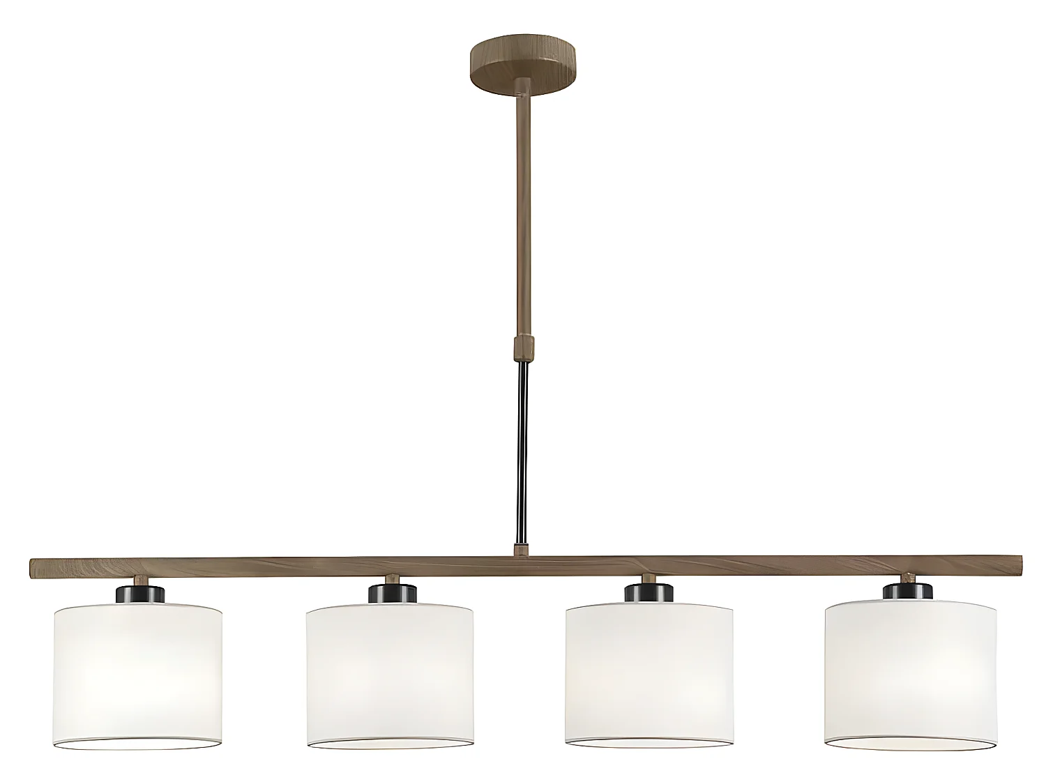 Lampara Lineal Para Comedor Berta De 4 Luces Con Pantalla