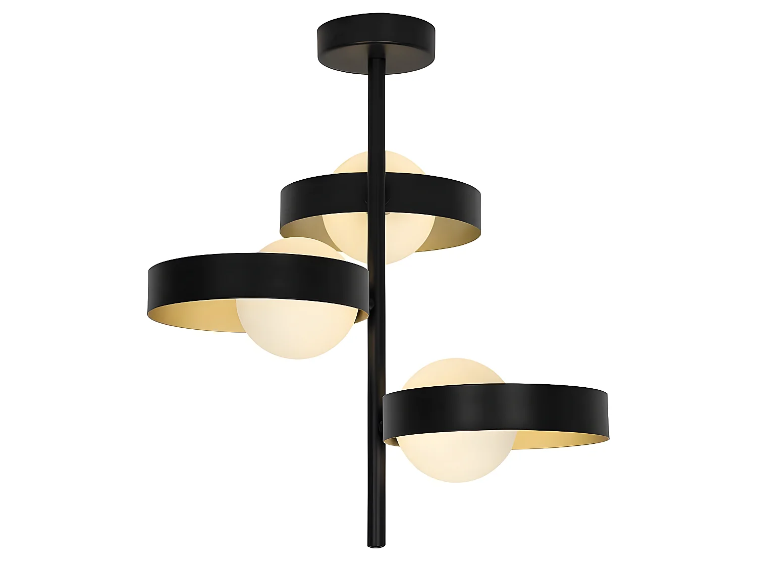 Lampara De Techo Modelo Arianna En Color Negro De 3 Luces