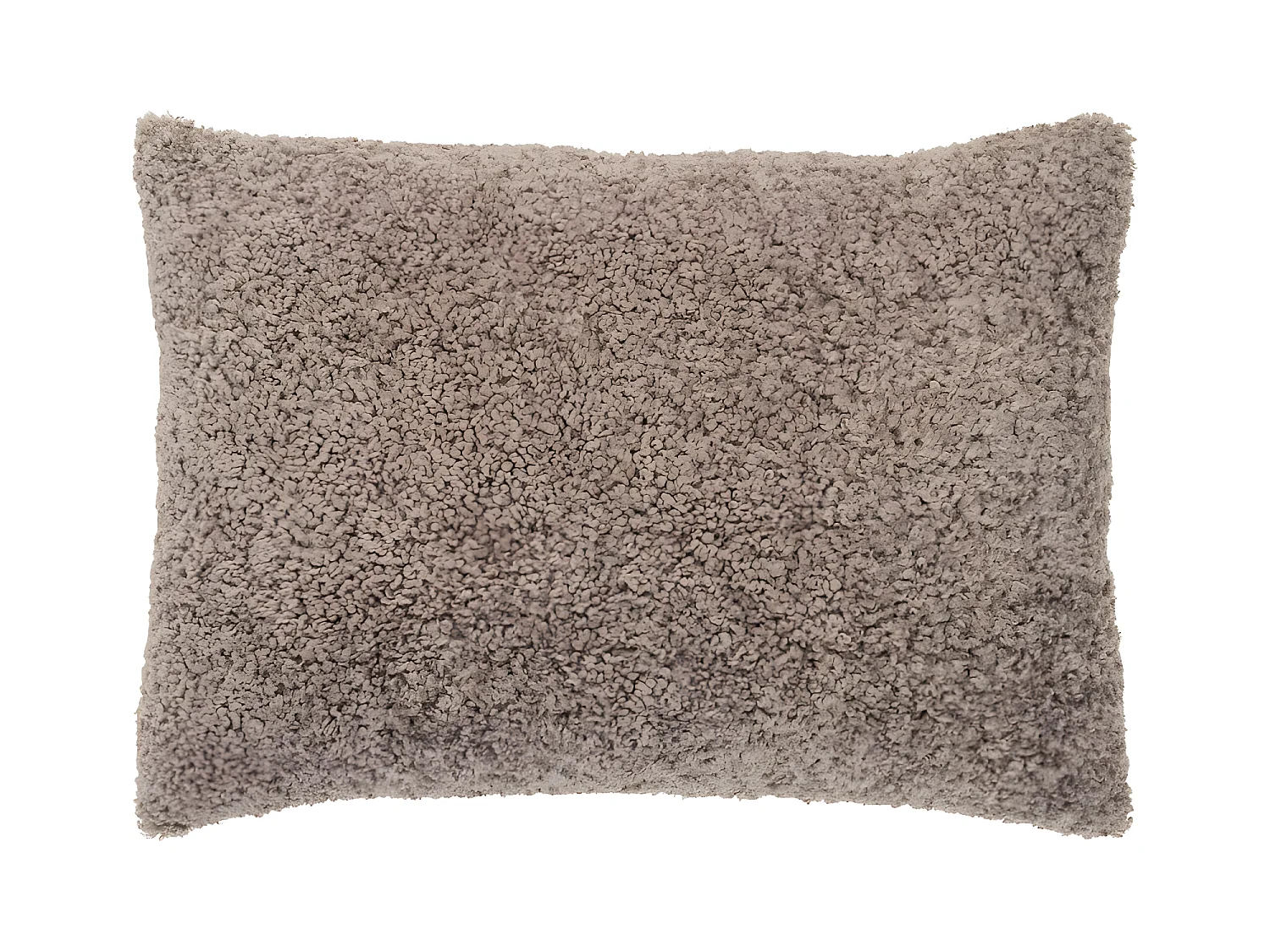 Cojín rectangular en poliéster rizado marrón 45 x 60 cm