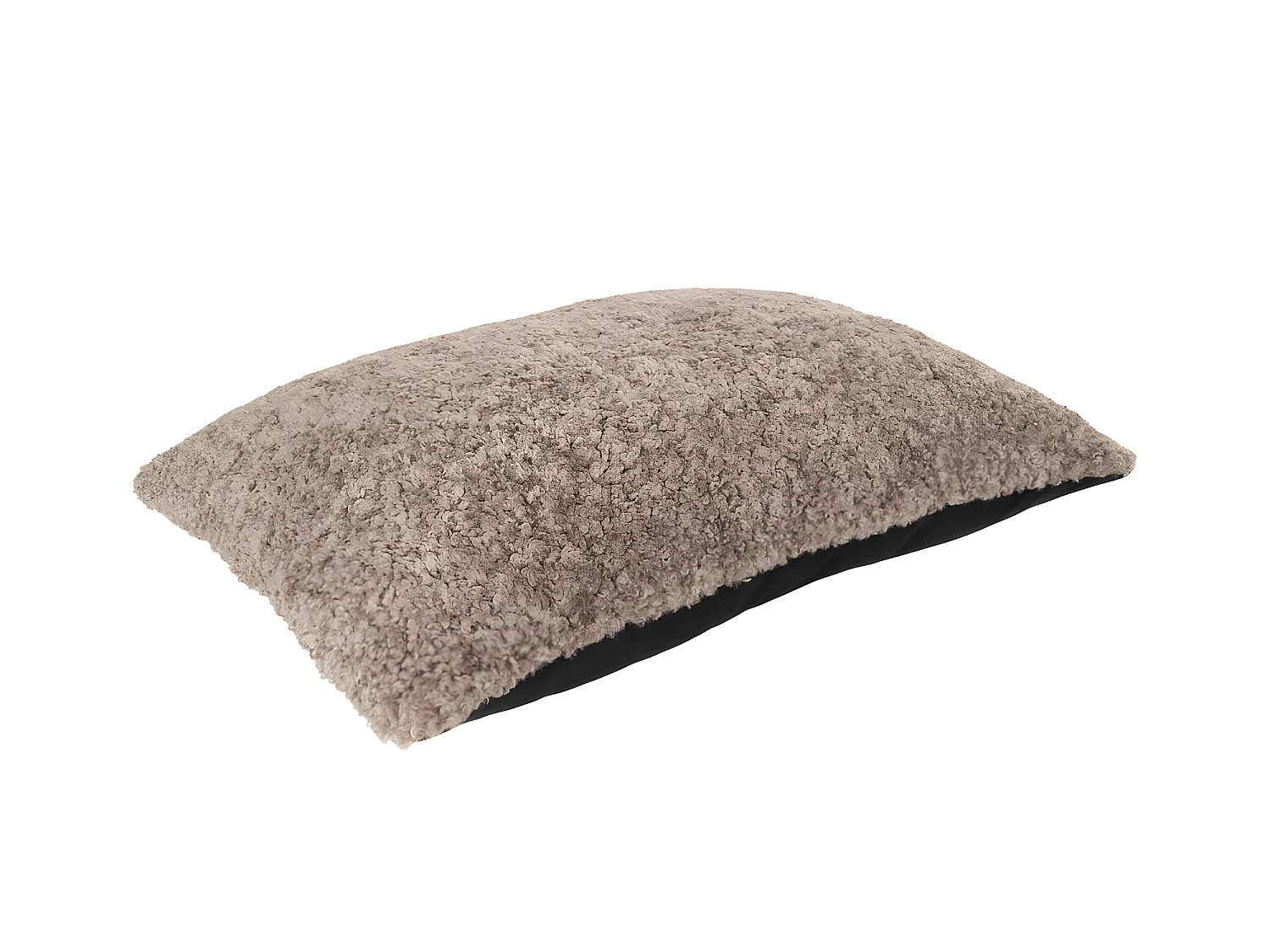 Cojín rectangular en poliéster rizado marrón 45 x 60 cm