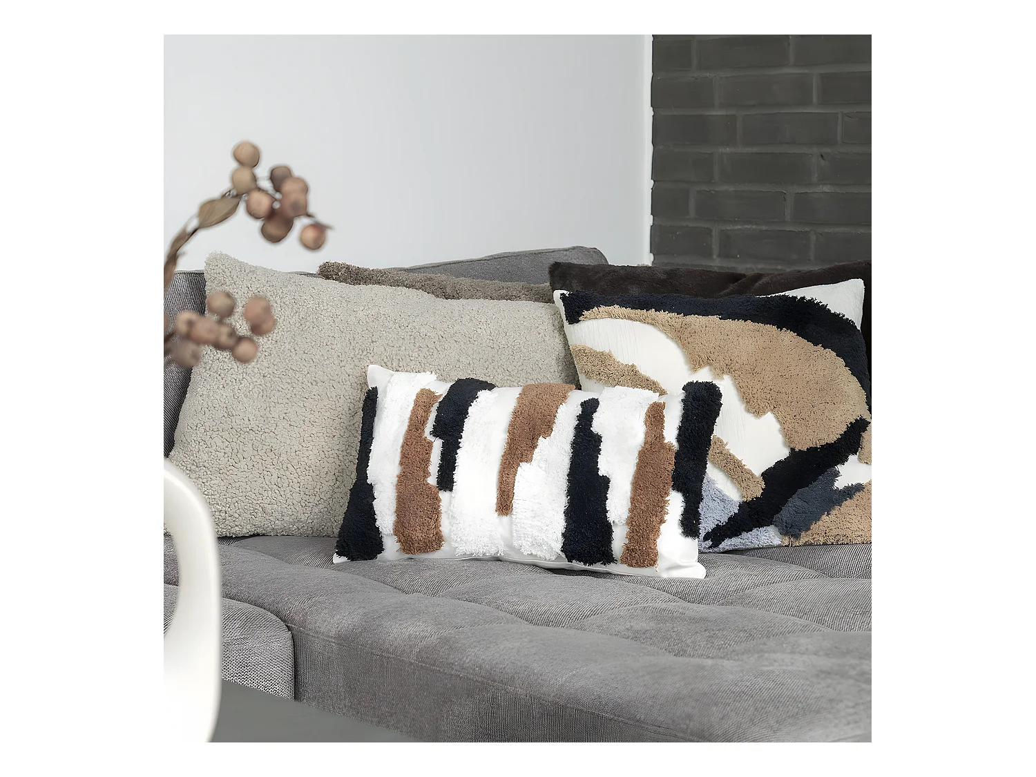 Tavira Kissen 45x60cm graubraun.