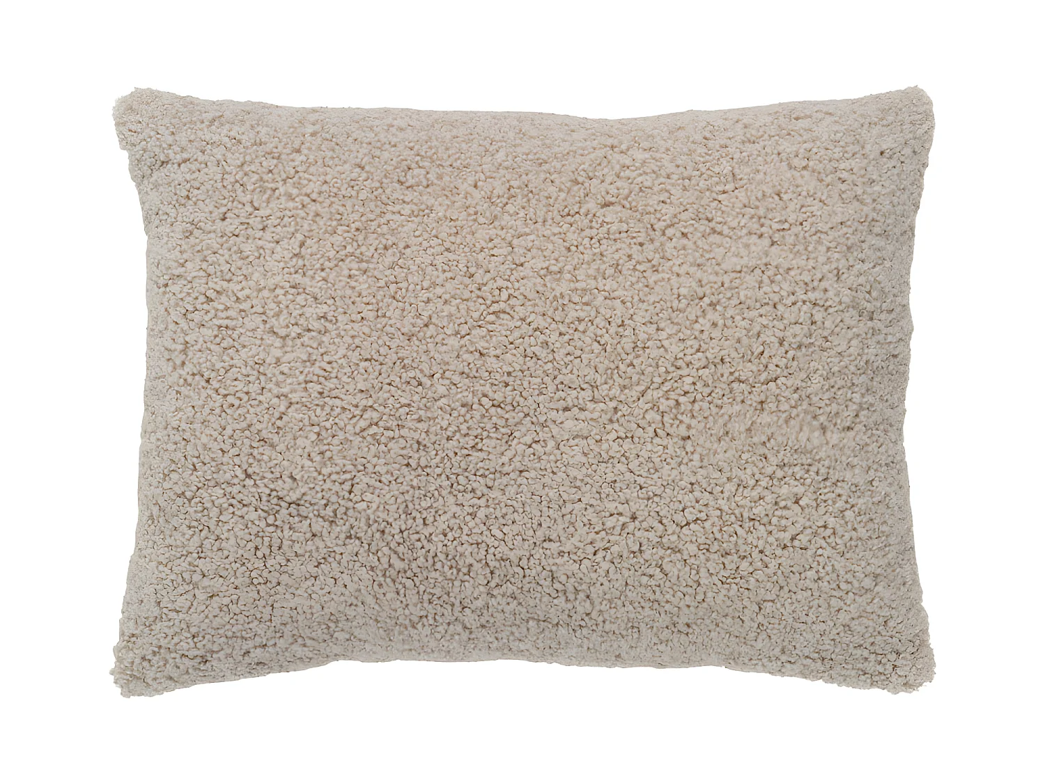 Cojín de tono rectangular en poliéster rizado de color marrón gris 45 x 60 cm