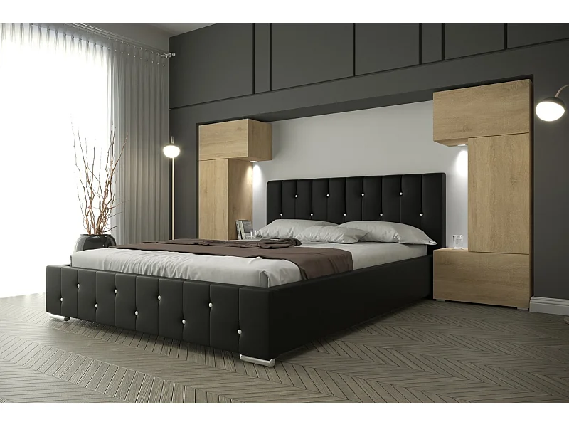 Tête de lit avec rangement Armoire - pont de lit PANAMA 3/21S/M5 chêne sonoma 282-322x159x35cm