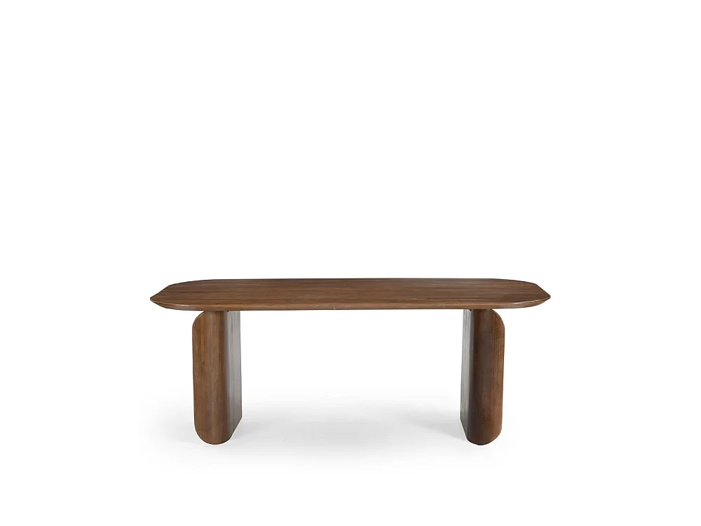 Dumai - Table à manger 8 personnes en bois massif - Bois foncé