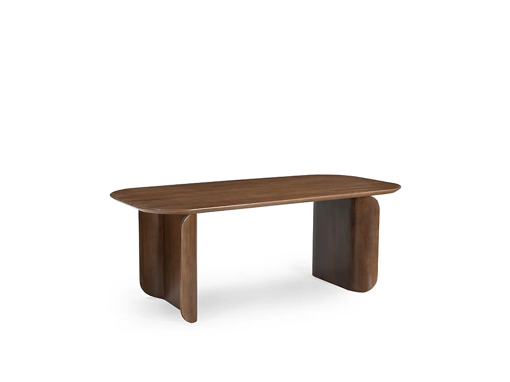 Dumai - Table à manger 8 personnes en bois massif - Bois foncé