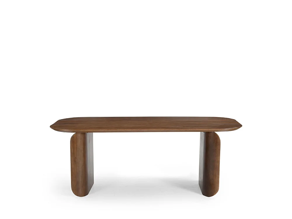 Dumai - Table à manger 8 personnes en bois massif - Bois foncé