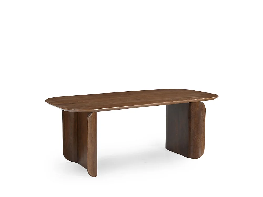 Dumai - Table à manger 8 personnes en bois massif - Bois foncé