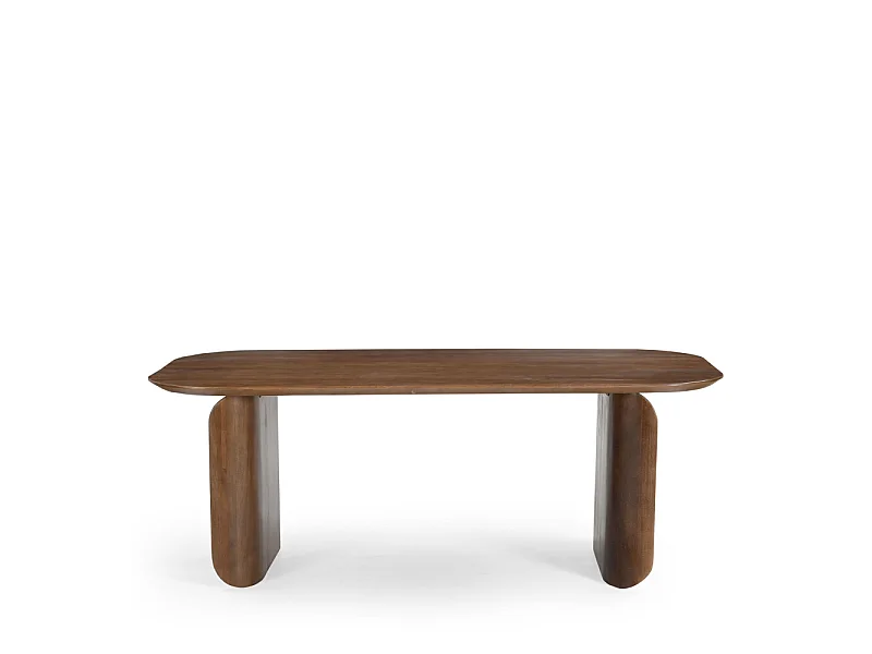 Dumai - Table à manger 8 personnes en bois massif - Bois foncé