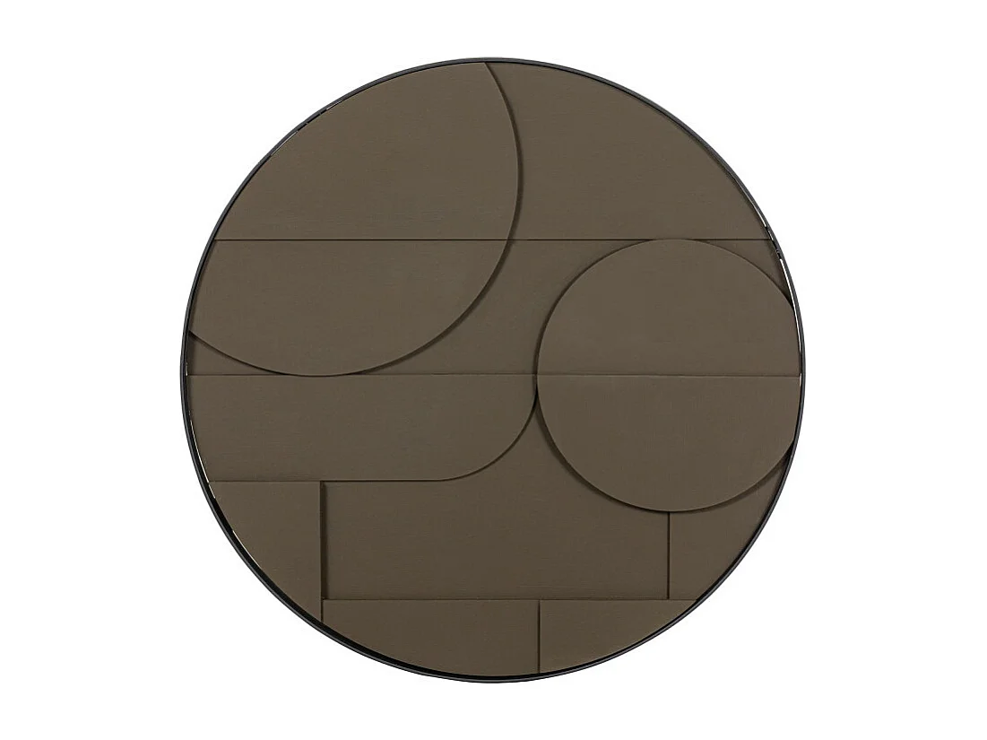 Fiona - Tableau rond contemporain - Couleur - Marron, Dimensions - ø80 cm