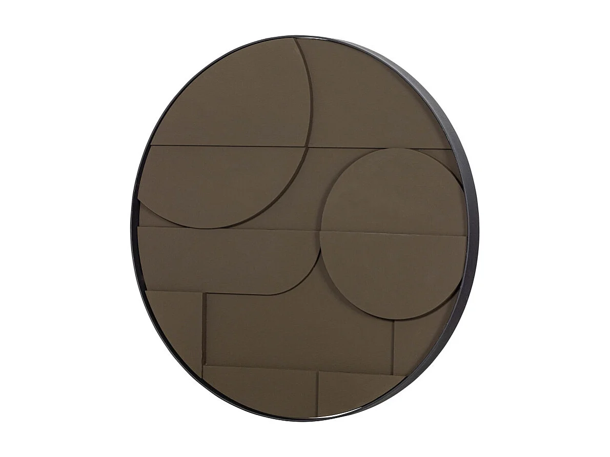 Fiona - Tableau rond contemporain - Couleur - Marron, Dimensions - ø80 cm