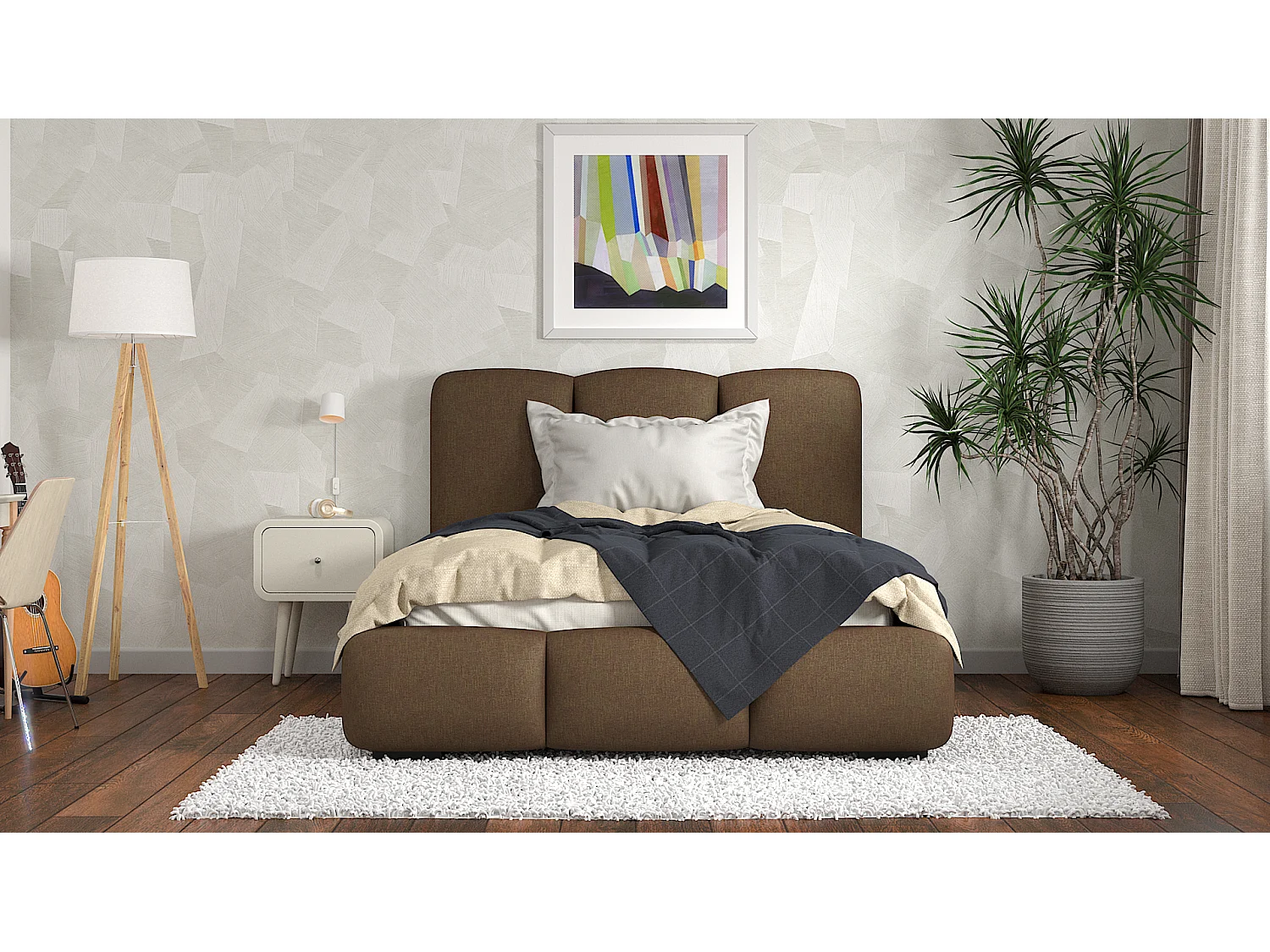 SIBLO Lit ado moderne Allure 160x200 cm Marron