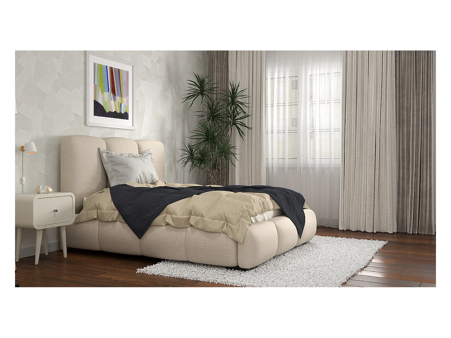 SIBLO Lit ado moderne Allure 140x200 cm Toffee