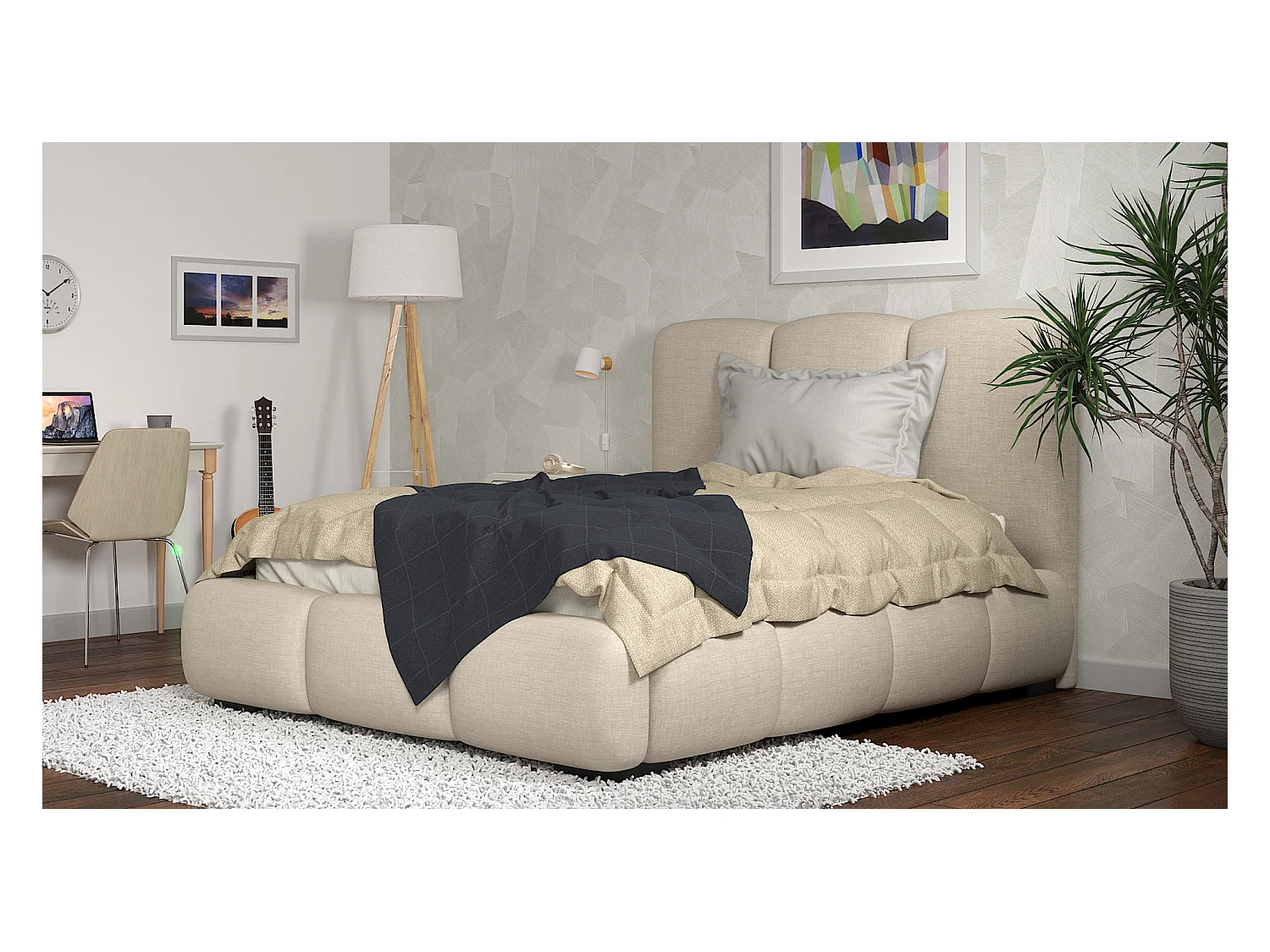 SIBLO Lit ado moderne Allure 140x200 cm Toffee