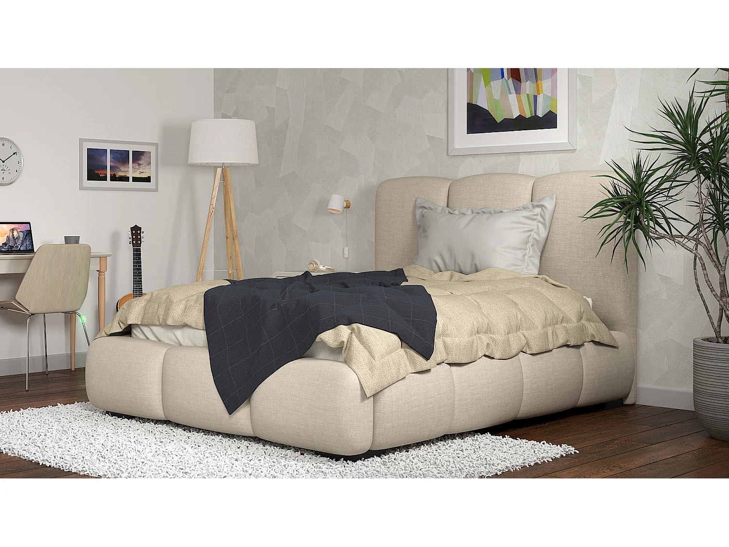 SIBLO Lit ado moderne Allure 140x200 cm Toffee