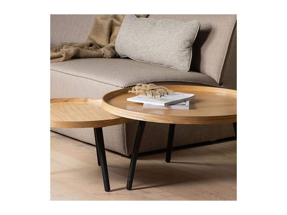 Mesa - Table d'appoint ronde bois ø60cm - Bois clair