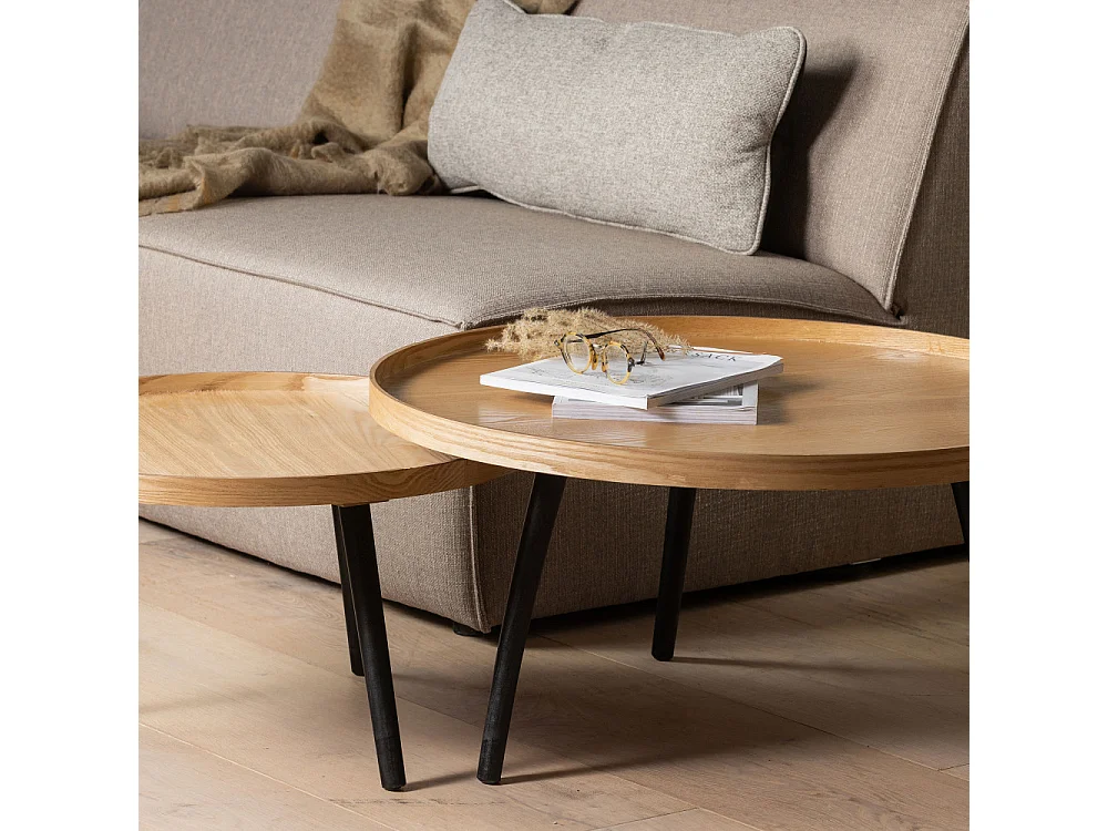 Mesa - Table d'appoint ronde bois ø60cm - Bois clair
