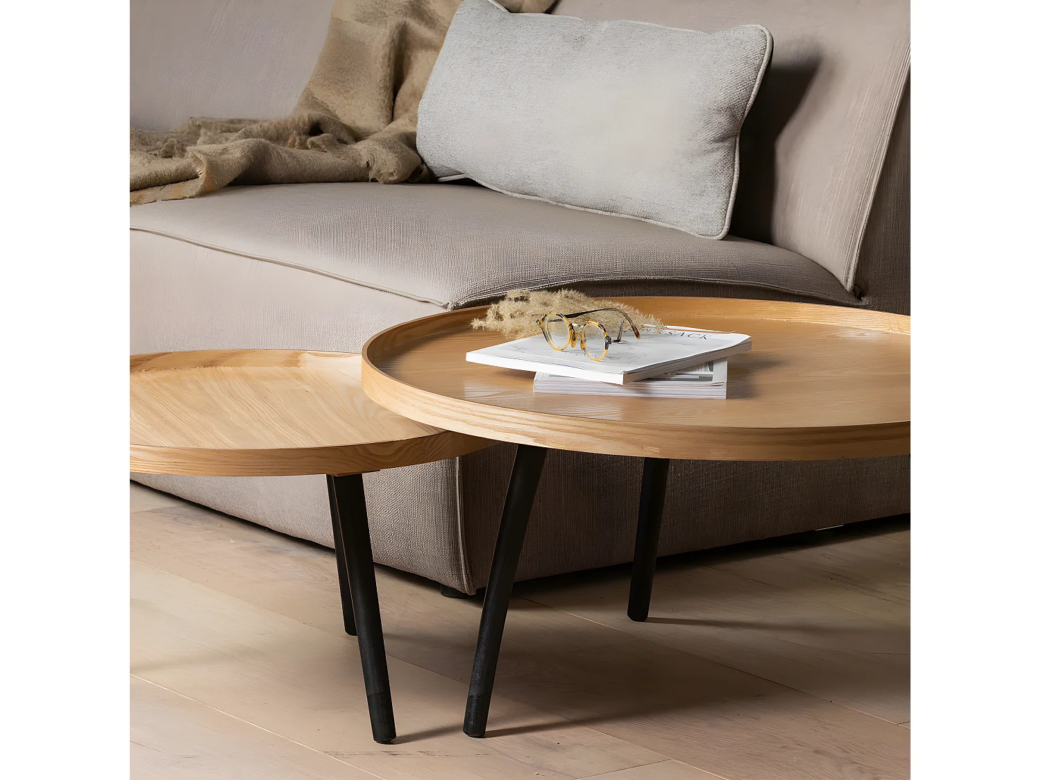 Mesa - Table d'appoint ronde bois ø78cm - Bois clair