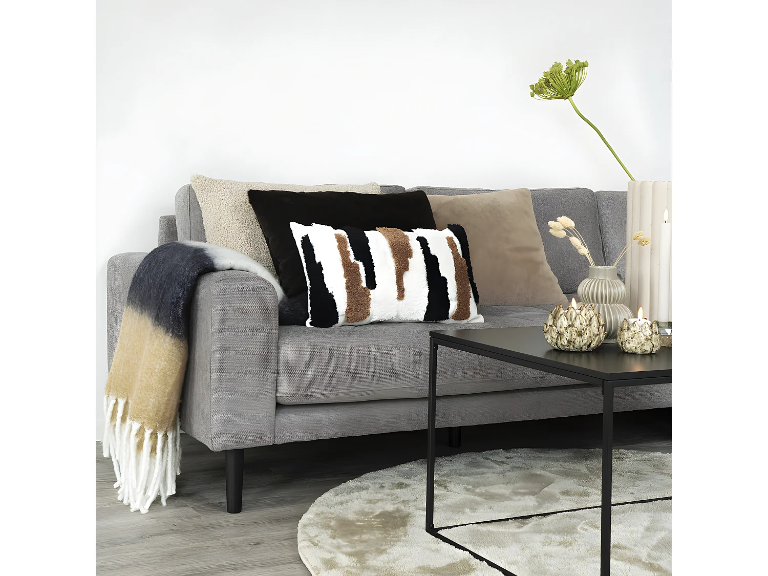 Sintra - Plaid à franges 170x130cm : Couleur - Multicolore