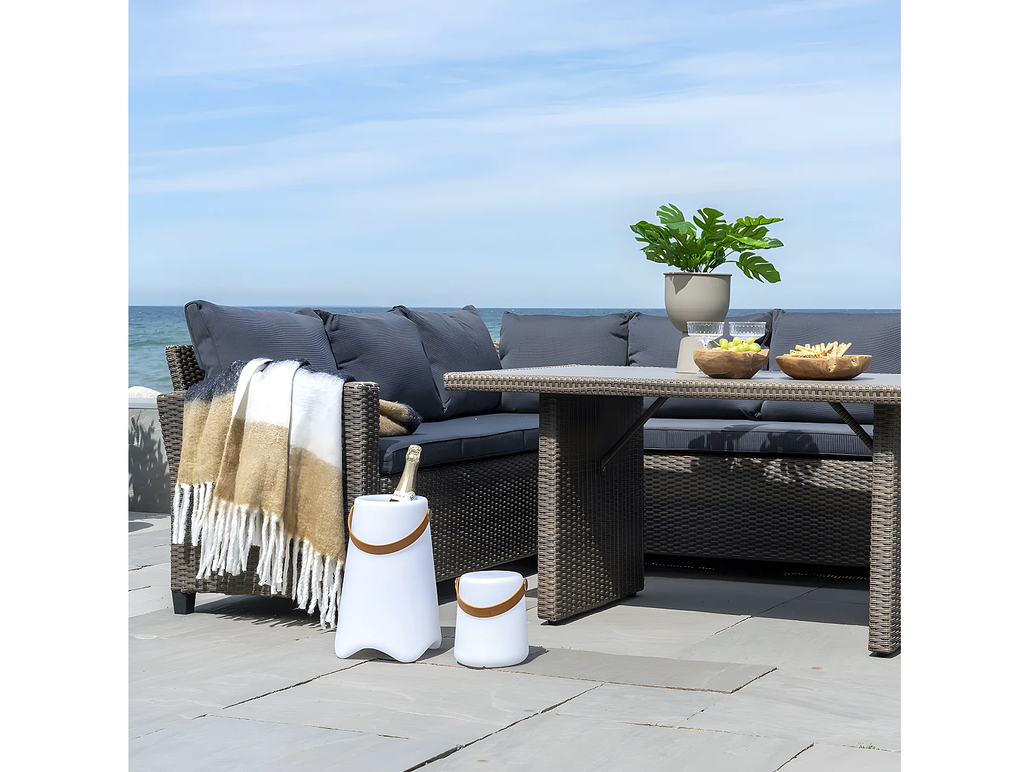 Sintra - Plaid à franges 170x130cm : Couleur - Multicolore