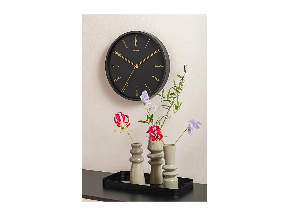 Wanduhr Belle Numbers - Schwarz - Ø35cm