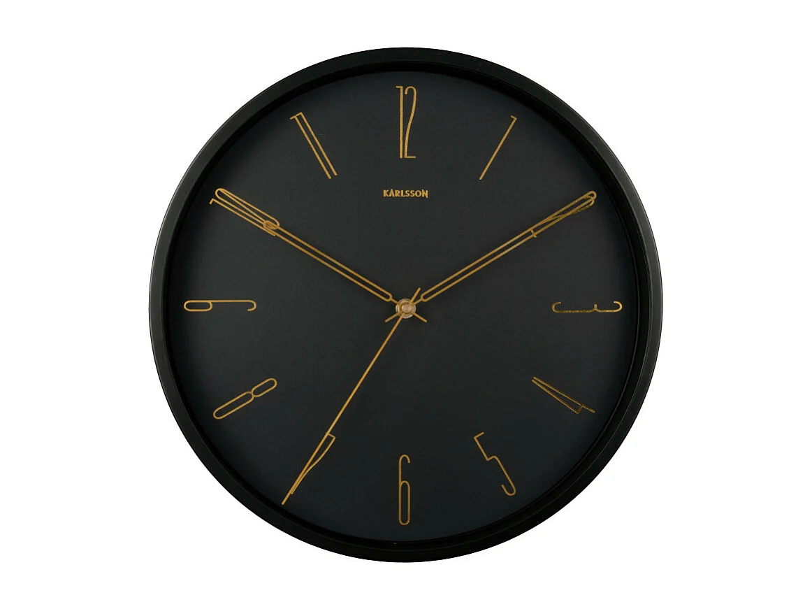 Reloj de pared Belle Numbers - Negro - Ø35cm