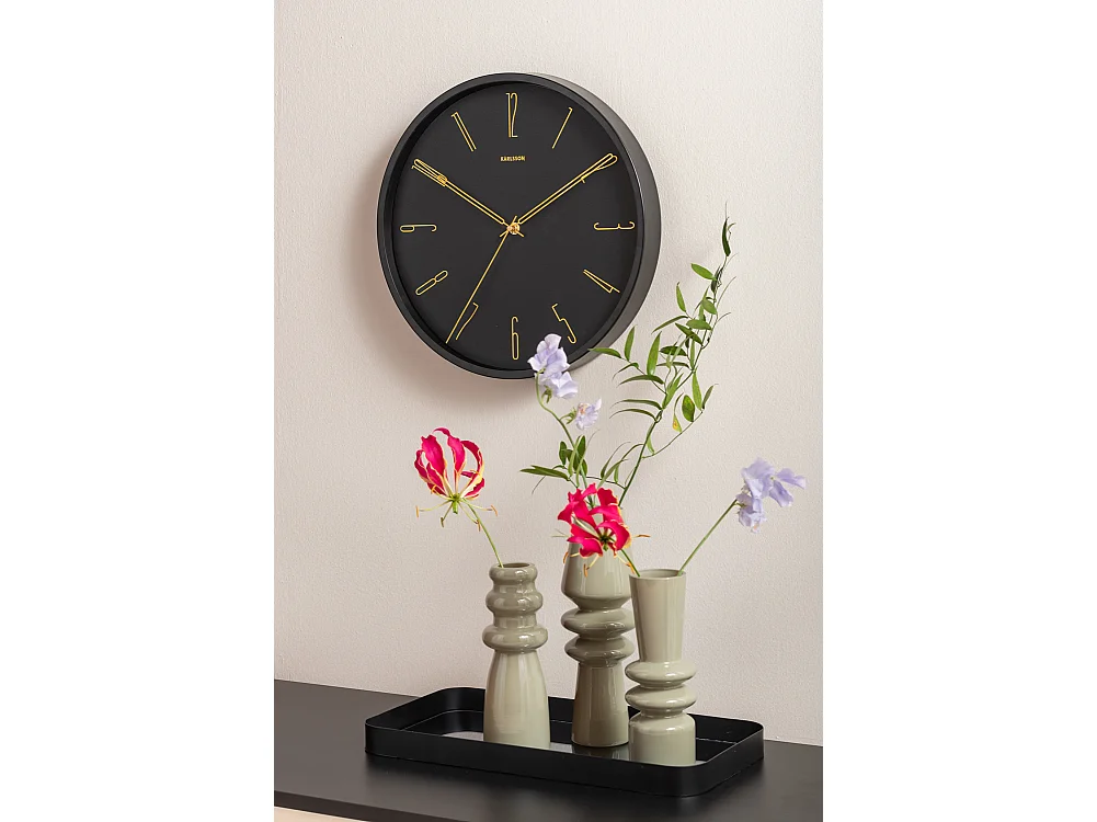 Reloj de pared Belle Numbers - Negro - Ø35cm