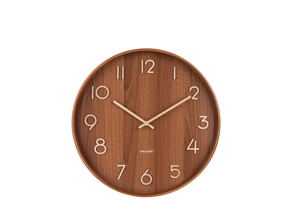 Reloj de pared Pure Large - Madera oscura - Ø60cm