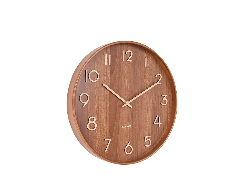 Reloj de pared Pure Large - Madera oscura - Ø60cm