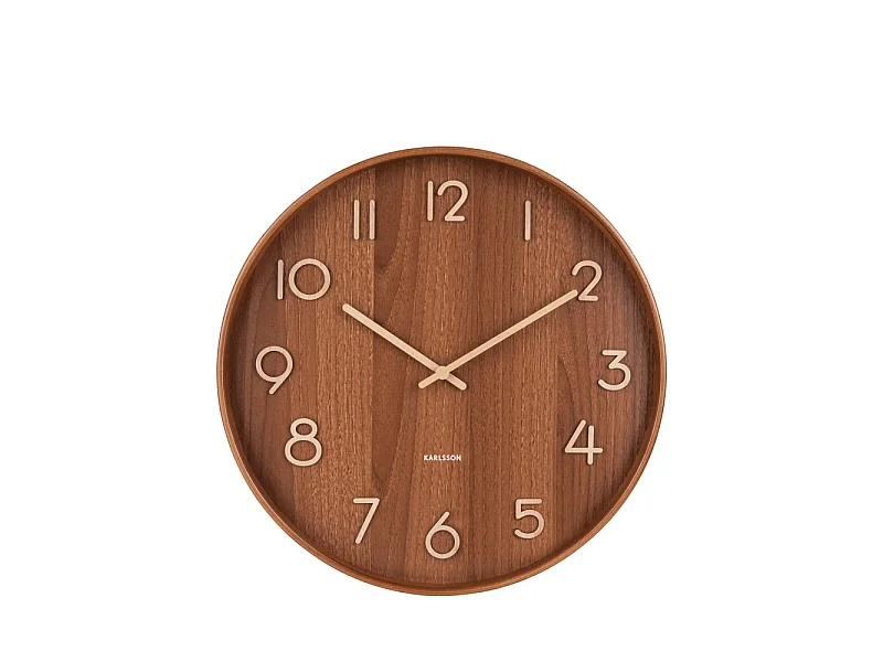 Reloj de pared Pure Large - Madera oscura - Ø60cm