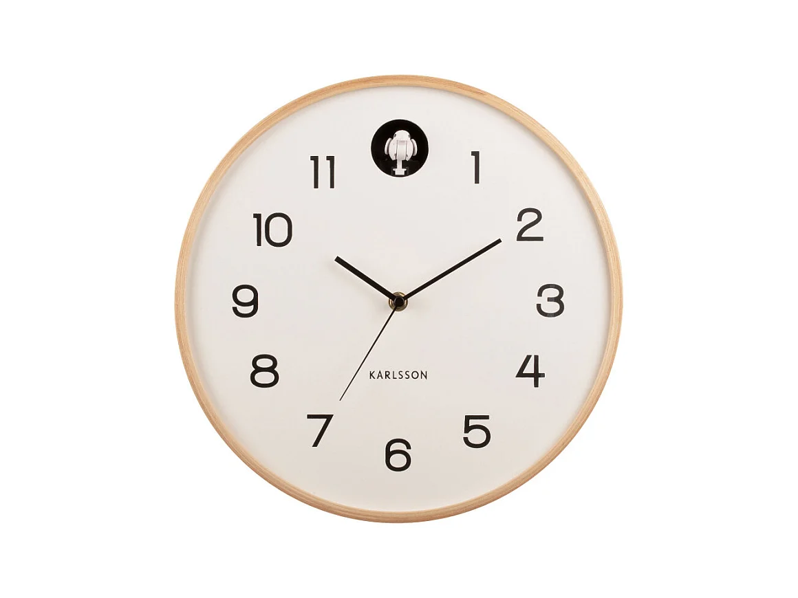 Natural Cuckoo - Horloge murale ronde ø31,5cm - Blanc