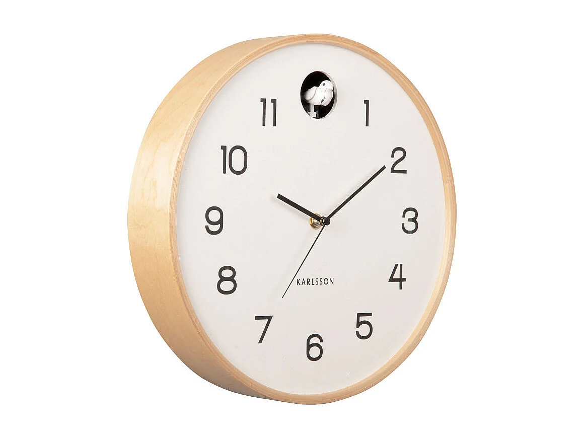 Natural Cuckoo - Horloge murale ronde ø31,5cm - Blanc